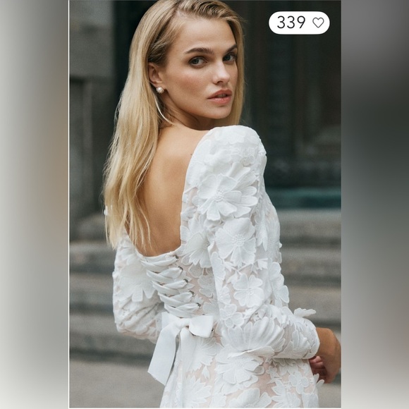 Anthropologie Helsi Ellen Long-Sleeve 3D floral mini dress. Size Small NWT - Picture 4 of 17